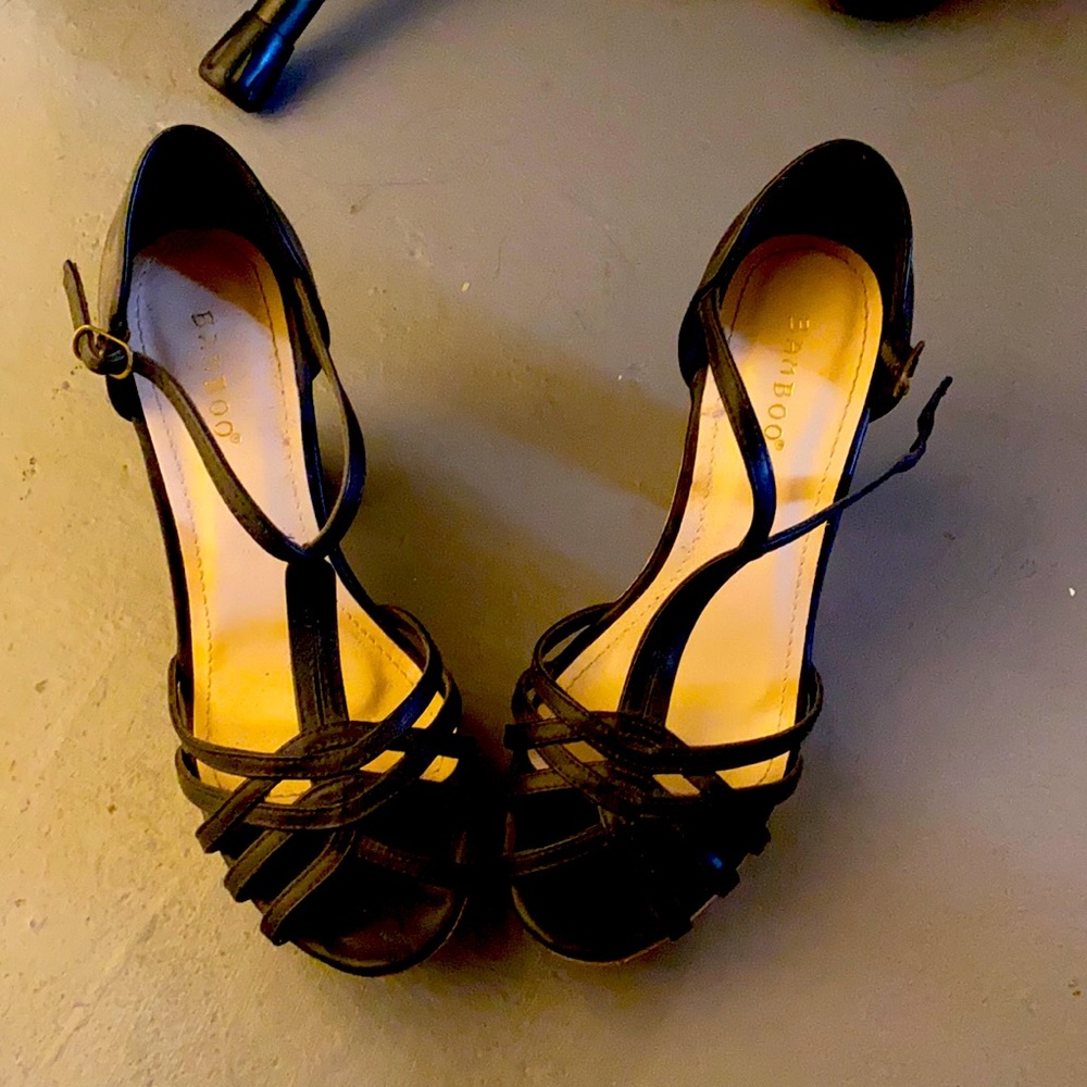 Black bamboo heels worn a few times by me